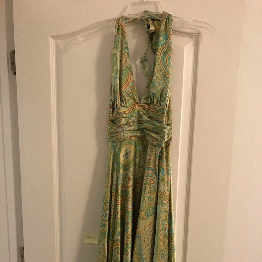 100% silk halter dress